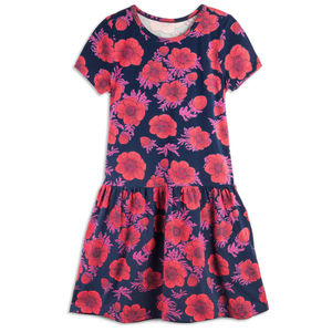 Mightly Girls Navy Floral Dress size: 2-5T